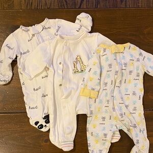 White and Yellow Baby One Piece Set